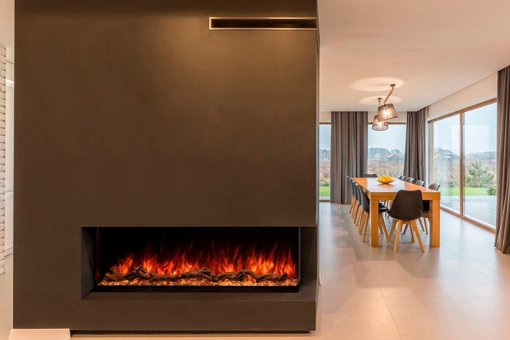 Landscape Pro Multi 56-inch 3-Sided / 2-Sided Built In Electric Fireplace - side view
