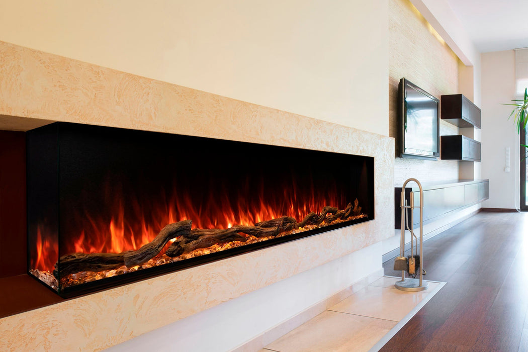 Landscape Pro Multi 80-inch 3-Sided / 2-Sided Built In Electric Fireplace - side view