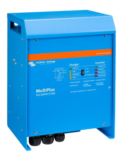 Victron MultiPlus 12/3000/120-50 120V VE.Bus (UL 1741 and 458) - Left tilt view Victron MultiPlus 12/3000/120-50 120V