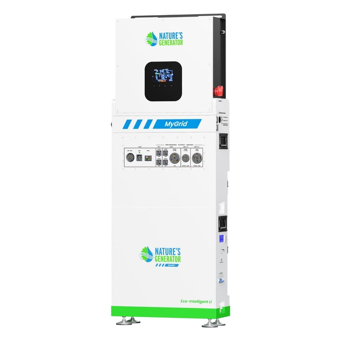 Nature's Generator MyGrid 10K with Transfer Switch for House Battery Backup Solar Generator - Installation View