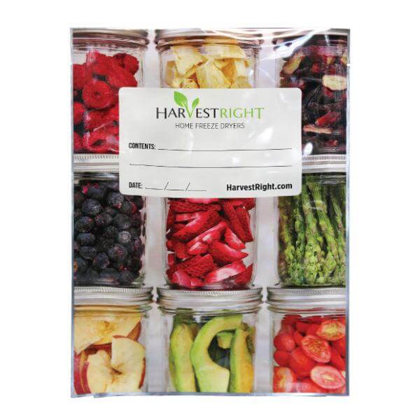 Green Vista Living Harvest Right 50-pack Resealable Mylar Bags - 10 x 14 Freeze Dryer Accessories