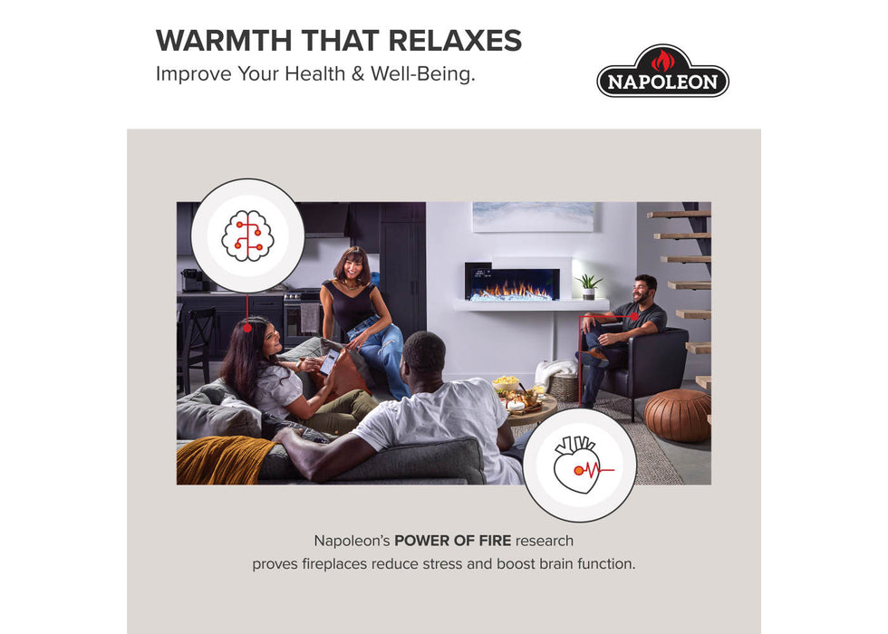 Napoleon Rosedale Electric 2 built-in electric fireplace insert feature infographic 5