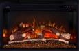 Napoleon Rosedale Electric 3 built-in electric fireplace insert front view with orange flames