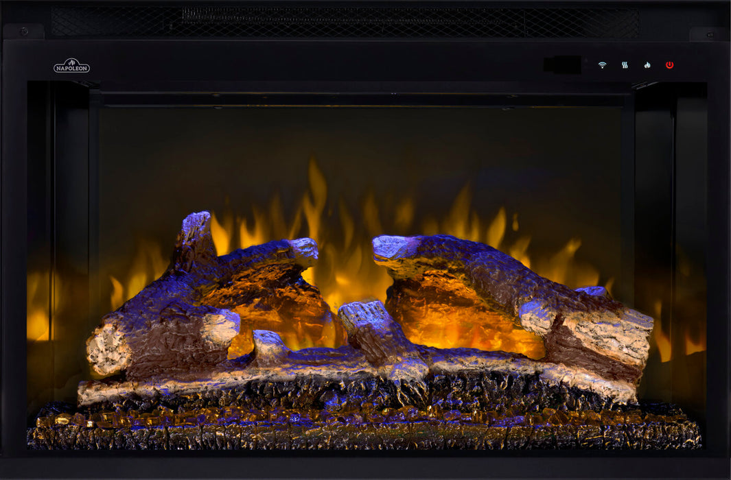 Napoleon Rosedale Electric 3 built-in electric fireplace insert with yellow flames