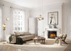 Napoleon Elevation X 36 electric fireplace with LCD flames in a traditional living room