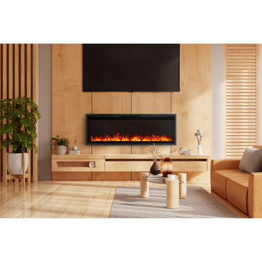Astound 50 SlimMount slim wall mount electric fireplace in a modern living room