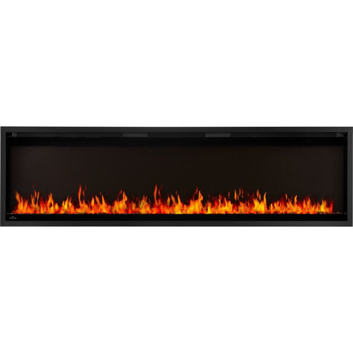 Napoleon Astound 62 inch SlimMount recessed electric fireplace NEFL62AS front view with orange and yellow flames