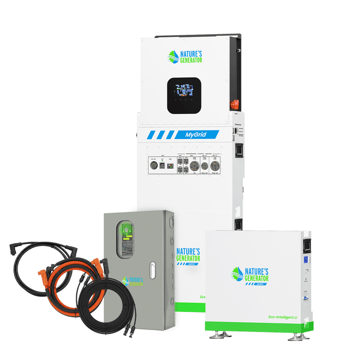 Nature's Generator MyGrid 10K with Transfer Switch for House Battery Backup Solar Generator - Close-Up