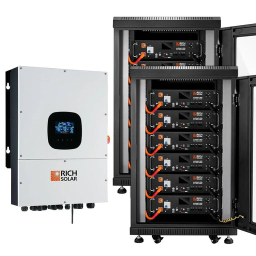Green Vista Living Rich Solar NOVA 12K PV Hybrid Inverter Solar Kit | 61.44kWH Server Lithium Battery [KIT-SR0002]