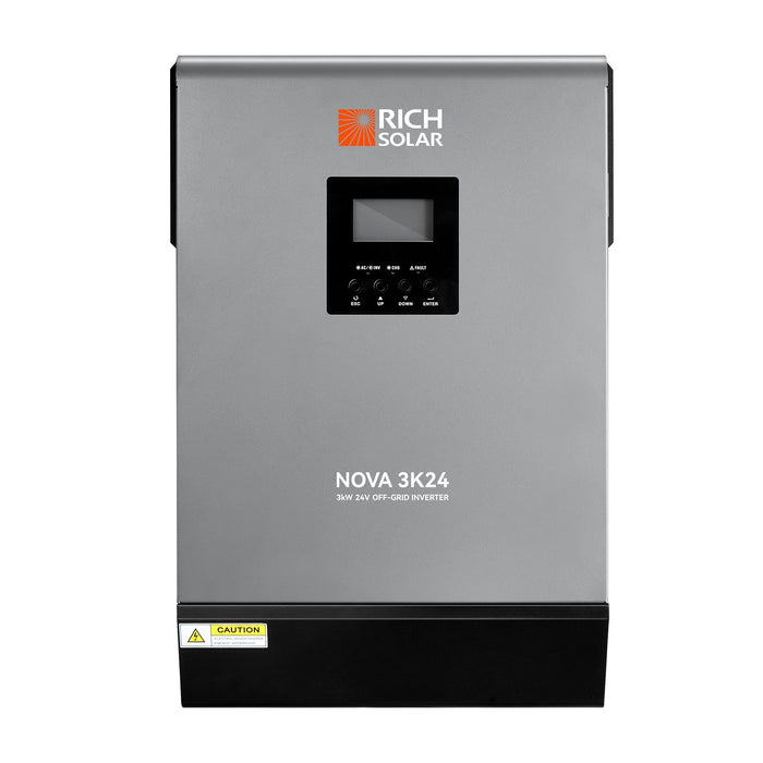 Green Vista Living Rich Solar NOVA MAX 3K | 3000W 24V Hybrid Inverter for RVs, Trailers, Campers, Vans... - Dimensions