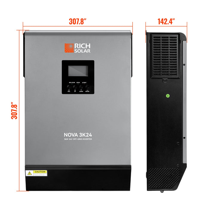 Green Vista Living Rich Solar NOVA MAX 3K | 3000W 24V Hybrid Inverter for RVs, Trailers, Campers, Vans... - Features
