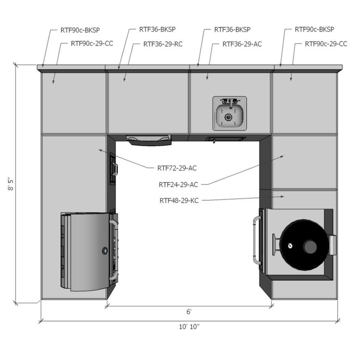 Chicago Brick Oven - Naperville DIY Kitchen - 28' U-Shaped Outdoor Kitchen