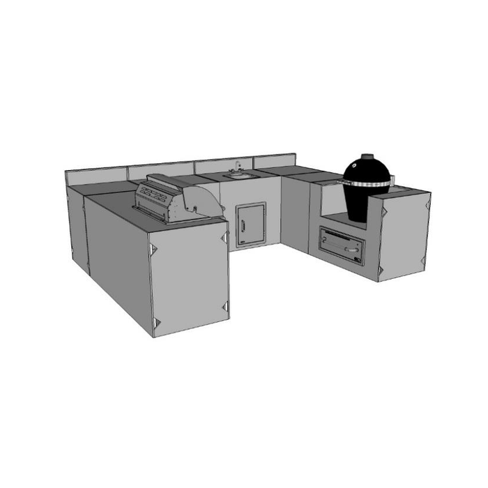 Chicago Brick Oven - Naperville DIY Kitchen - 28' U-Shaped Outdoor Kitchen