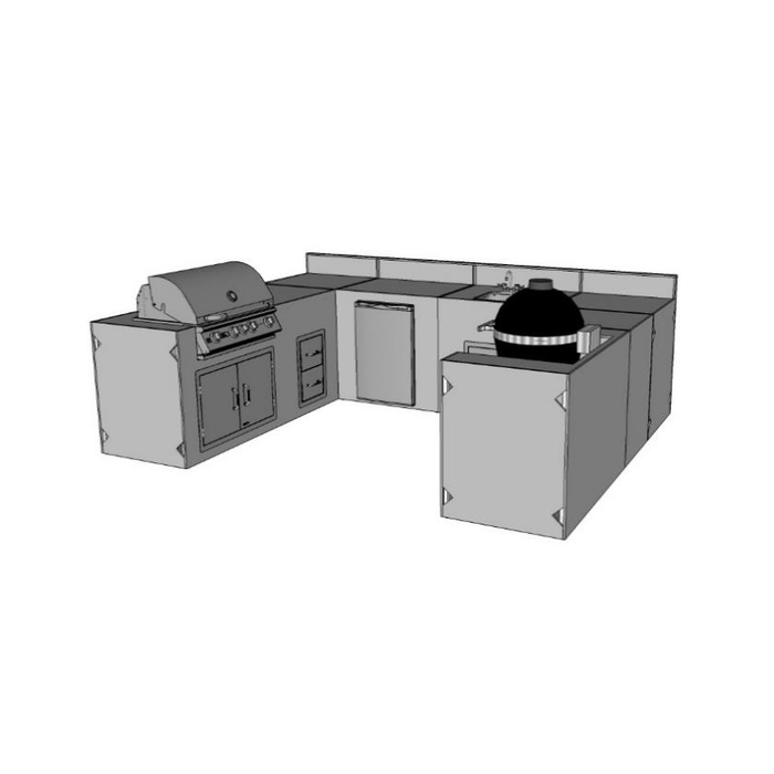 Chicago Brick Oven - Naperville DIY Kitchen - 28' U-Shaped Outdoor Kitchen