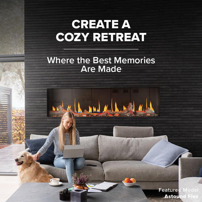 Napoleon Astound FlexMount 74" Wall Mount / Built-In Linear Electric Fireplace | Single Sided or 3-Sided | NEFL74AB - additional view 2