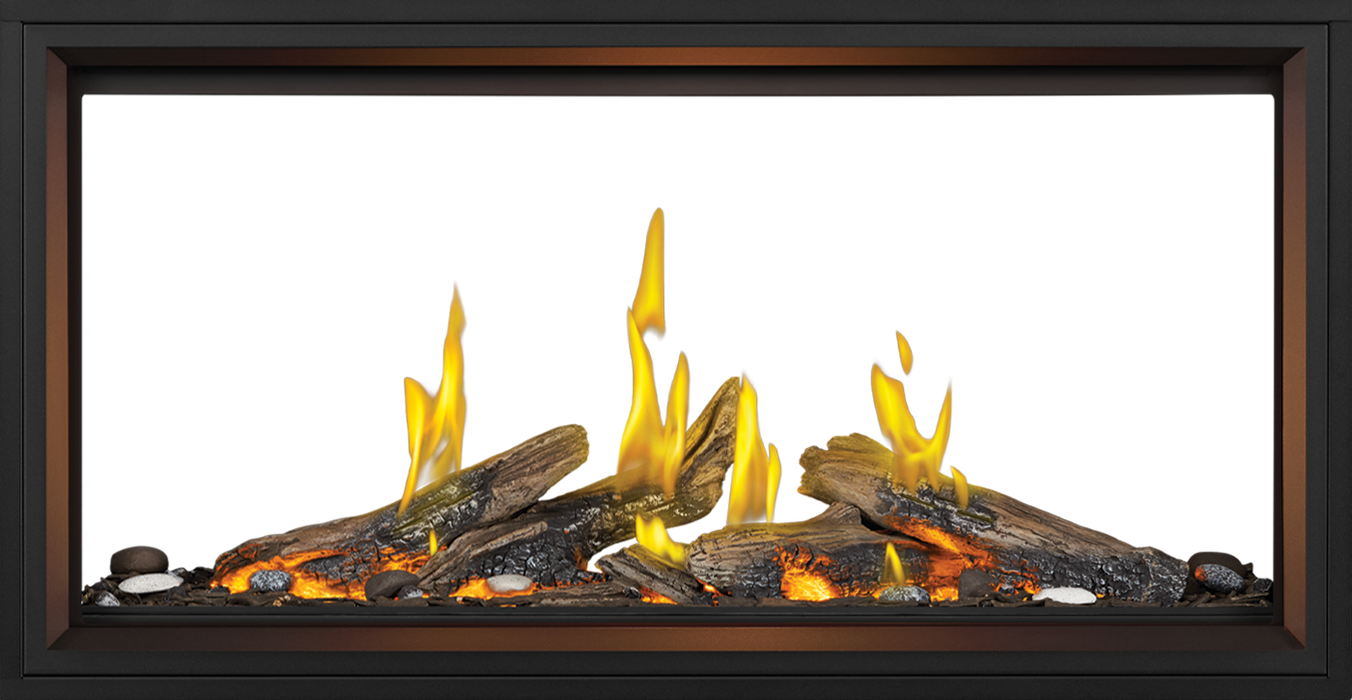 Napoleon Tall Linear Vector 50" See Through Direct Vent Natural Gas Fireplace With Luminous Logs