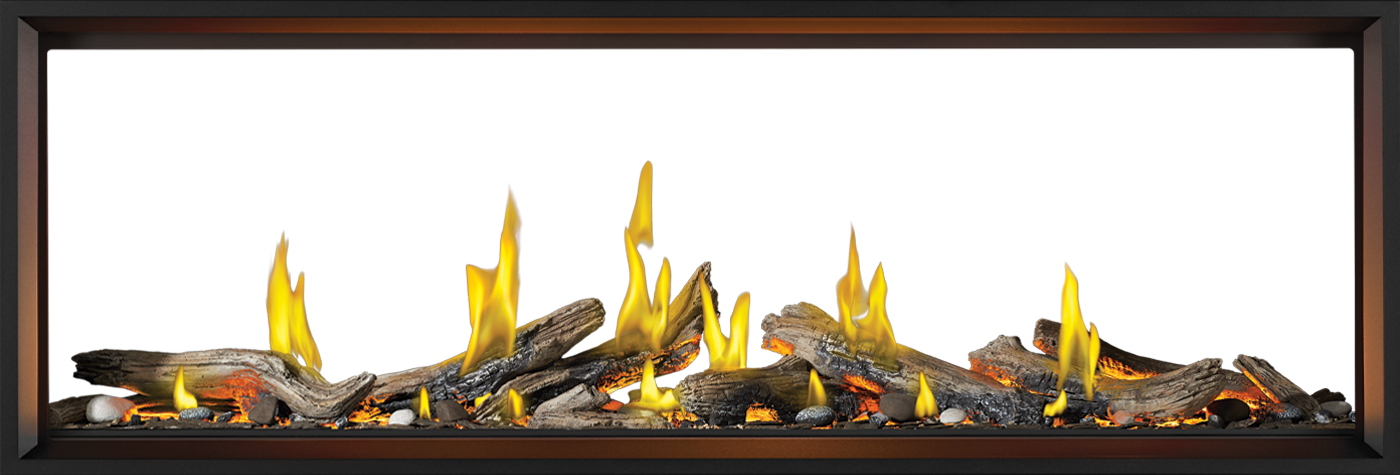 Napoleon Tall Linear Vector 74" See Through Direct Vent Natural Gas Fireplace With Luminous Logs