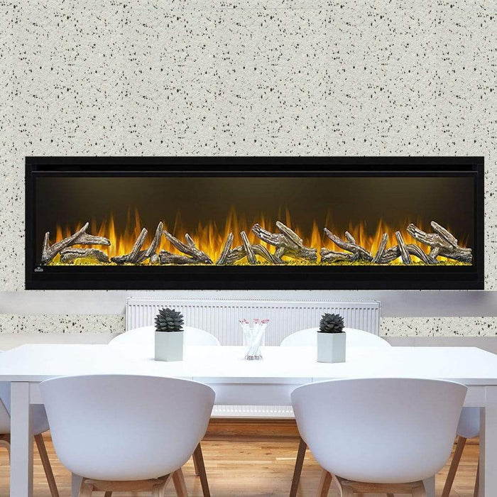 Napoleon Alluravision 74" Deep Wall Mount Electric Fireplace - Close-Up