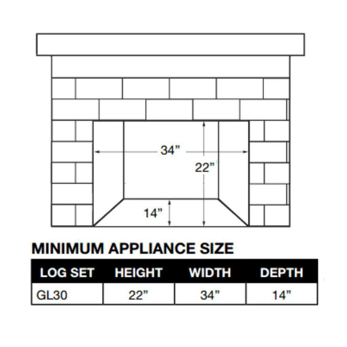 Napoleon Fiberglow 30" Vented Natural Gas Log Set With Electronic Ignition