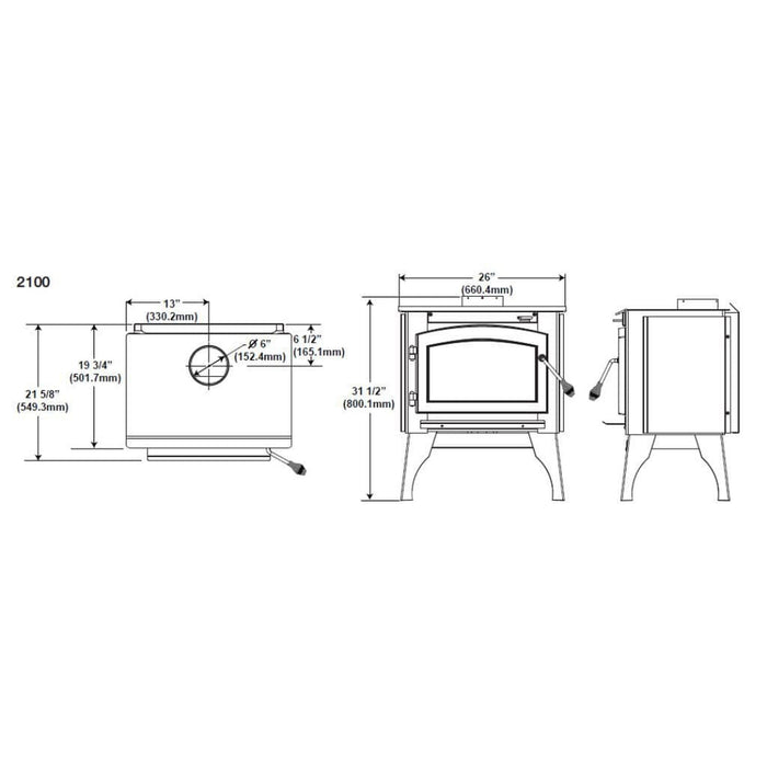 Napoleon Timberwolf Economizer 2100 Small Wood Burning Stove Gas Fireplace - Lifestyle View