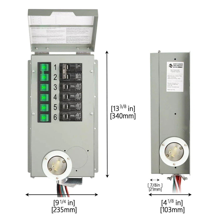 120V/240V 30A 6-Circuit Non-Automatic Transfer Switch