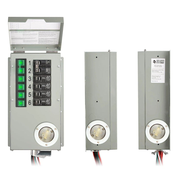 120V/240V 30A 6-Circuit Non-Automatic Transfer Switch