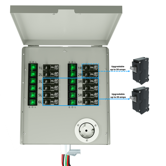 12-Circuit 120/240V 50A Non-Automatic Transfer Switch