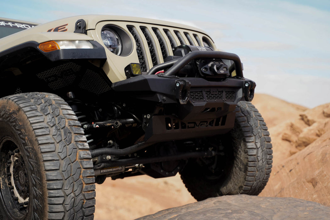 DV8 Offroad 2018-2026 Jeep JL & JT Sway Bar Disconnect Skid Plate – on the trail, image 5 of 20