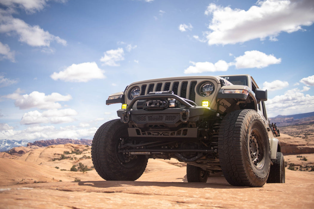 DV8 Offroad 2018-2026 Jeep JL & JT Sway Bar Disconnect Skid Plate – on the trail, image 6 of 20
