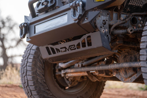 DV8 Offroad 2018-2026 Jeep JL & JT Sway Bar Disconnect Skid Plate – on the trail, image 2 of 20