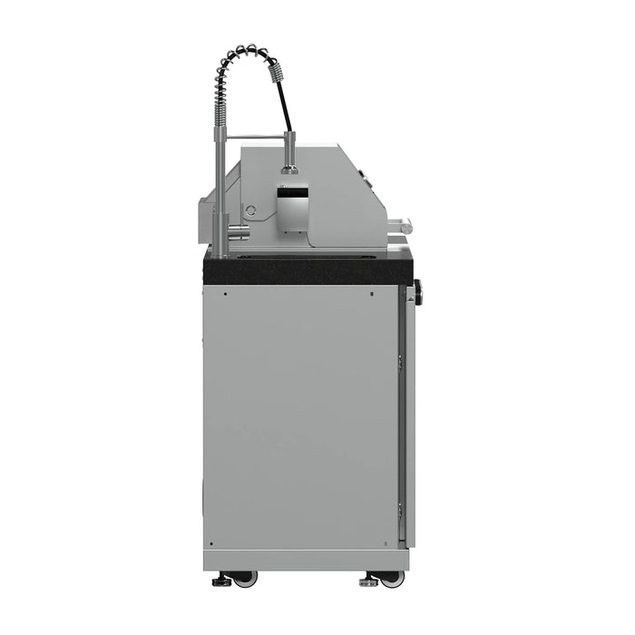 Forno Bulnes Outdoor Kitchen 30-Inch BBQ 60,000 BTU, with Sear, Rotisserie Infrared Burners, 1.8 Cu.Ft. Beverage Center, & Black Countertops (FODKT2506BLK)