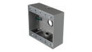 Outdoor Weatherproof Bell Box, Die-Cast Aluminum, 1-Gang and 2-Gang Options, 1/2" Threaded Conduit Outlets, NEMA 3R, Gray Powder Coat - Urban Supply Inc