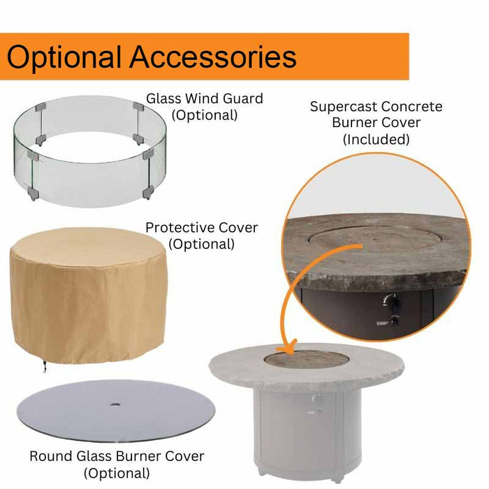 The Outdoor Greatroom Beacon 48" Round Gas Fire Pit Table | BC-20