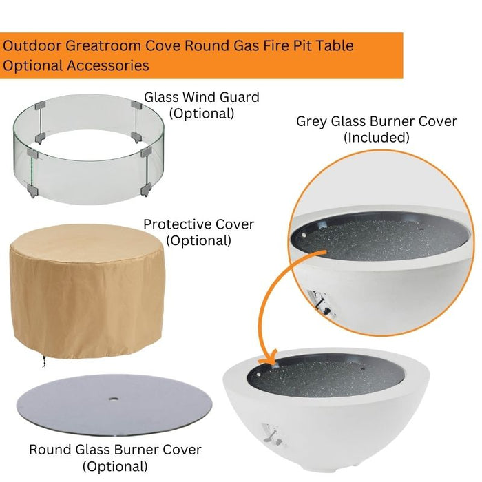 The Outdoor Greatroom Cove Round Gas Fire Pit Bowl