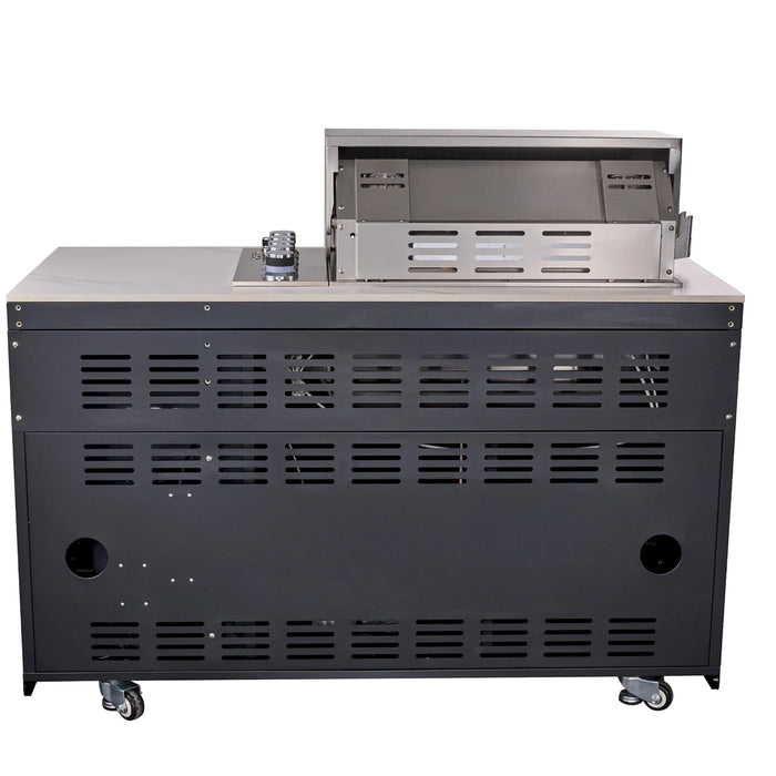 Forno Rimini Outdoor Kitchen 30-Inch BBQ 62,000 BTU, 4.8 cu.ft. Beverage Center, Stainless Steel Sink, White Countertops (FODKT2575WHT)