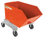 Vestil P-HOP-0.5-OR Steel Portable Tilting Hopper 1/2 Cubic Yard 2,000 lb. Capacity Orange