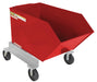 Vestil P-HOP-0.75-RD Steel Portable Tilting Hopper 3/4 Cubic Yard 2,000 lb. Capacity Red