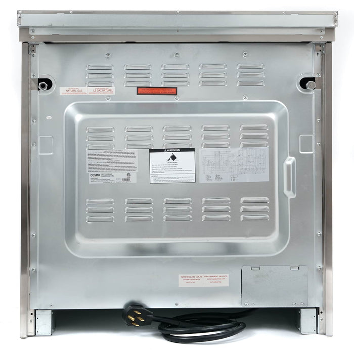 Cosmo 4-Piece Appliance Package - 36-Inch Dual Fuel Range, Island Range Hood, Dishwasher and Refrigerator in Stainless Steel (COS-4PKG-075) Cosmo