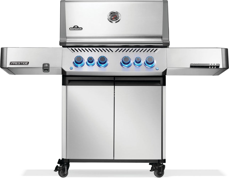 Napoleon Prestige 500 Propane Gas Grill with Infrared Side and Rear Burner, Stainless Steel - Napoleon