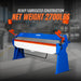 100-inch Manual Sheet Metal Brake - 12 Gauge Bending Capacity, Adjustable Fingers, 8 Ft. Heavy-Duty Steel Construction, Precision Bending for Box and Pan PB10012