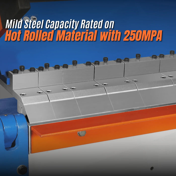 100-inch Manual Sheet Metal Brake - 12 Gauge Bending Capacity, Adjustable Fingers, 8 Ft. Heavy-Duty Steel Construction, Precision Bending for Box and Pan PB10012