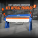 80-inch Manual Sheet Metal Brake - 12 Gauge Bending Capacity, Adjustable Fingers, 6 Ft. Heavy-Duty Steel Construction for Precision Bending PB8012