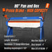 80-inch Manual Sheet Metal Brake - 12 Gauge Bending Capacity, Adjustable Fingers, 6 Ft. Heavy-Duty Steel Construction for Precision Bending PB8012