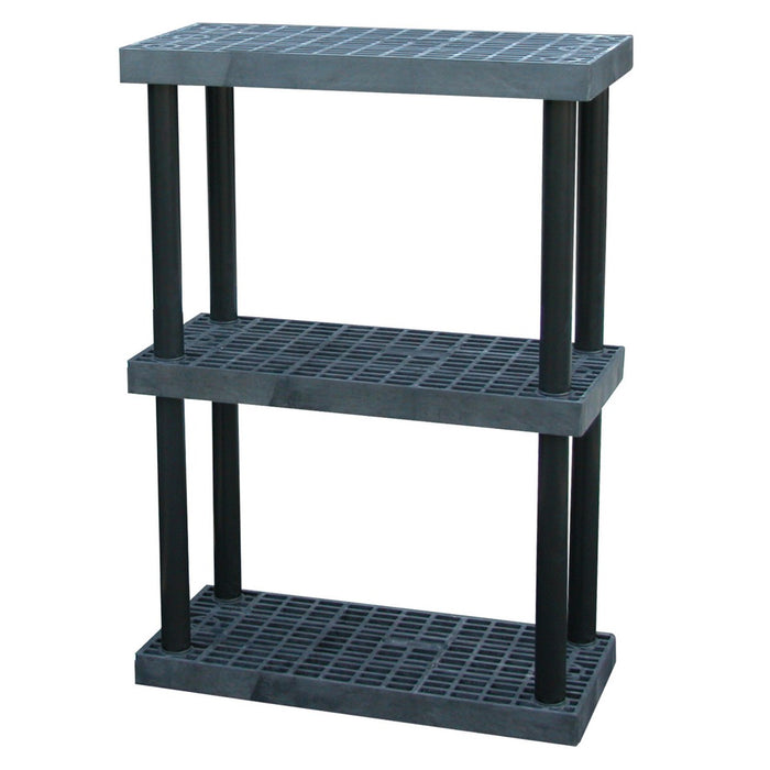 Vestil PBSS-3616-3 Plastic Bulk Shelf and Storage 3 Shelves 16 in. x 36 in. x 51 in. 500 lb. Capacity Black