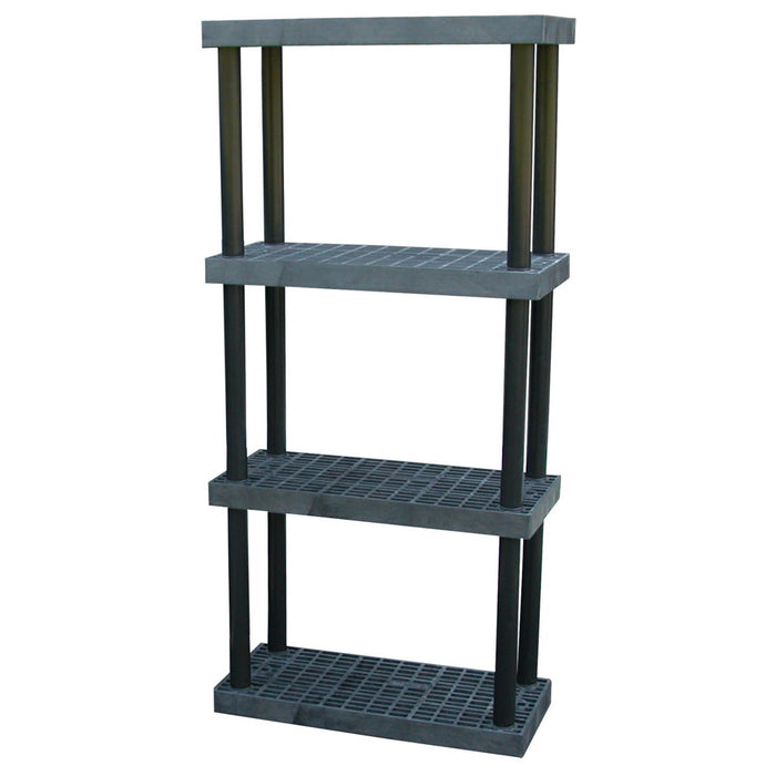 Vestil PBSS-3616-4 Plastic Bulk Shelf and Storage 4 Shelves 16 in. x 36 in. x 75 in. 675 lb. Capacity Black