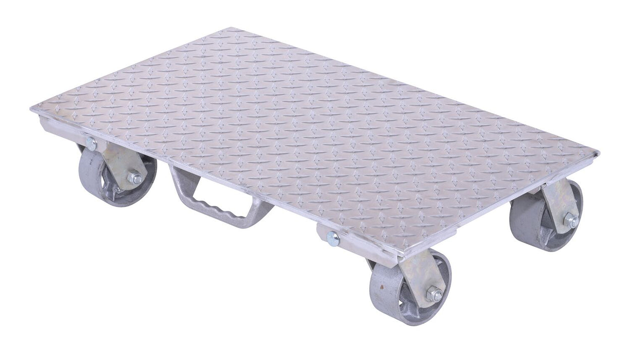 Vestil PDA-1627-C-S-H Aluminum Plate Dolly with Cast Steel Wheels and Handle 27 in. x 16 in. x 6 in. 2,800 lb. Capacity Silve