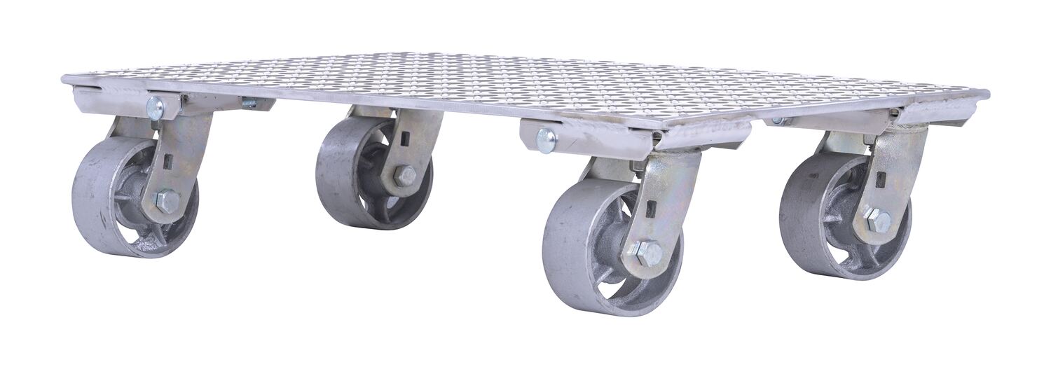 Vestil PDA-1627-C-S-H aluminum plate dolly with cast steel wheels and handle - view 3
