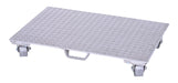 Vestil PDA-2436-C-S-H Aluminum Plate Dolly with Cast Steel Wheels and Handle 36 in. x 24 in. x 6 in. 2,800 lb. Capacity Silve