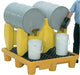 Vestil PDR-2 Polyethylene 2 Drum Rack for 55 Gallon Drums 53 in. x 53 in. x 44-3/4 in. 1,500 lb. Capacity Yellow
