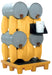 Vestil PDR-4 Polyethylene 4 Drum Rack for 55 Gallon Drums 53 in. x 53 in. x 77-3/4 in. 3,000 lb. Capacity Yellow